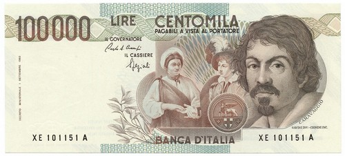100000 lire caravaggio - 100000, i