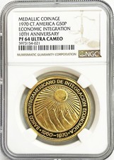 MONETA 50 PESOS 1970 ORO