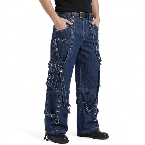 Pantaloni unisex blu gotico