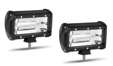 2 Luce Faro 72 Watt Lampada Da Lavoro Faretto Auto Barca Camion 24 Led Smd 6000k