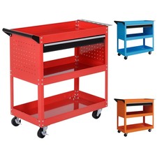 DURHAND Carrello Porta Utensili con Cassetto e 3 Ripiani in Lamiera