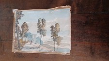 Antico Quadro Paesaggio Penna