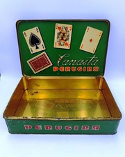 SCATOLA IN LATTA PERUGINA "CANASTA" VINTAGE ANNI '50 - '60 - cm. 33 x 21