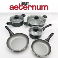 Aeternum Bialetti Rustica Batteria Di Pentole 8 Pezzi Rivestimento In Pietra
