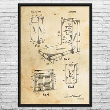 Murphy bed patent wall art - bed,