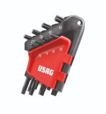 kit 8 brugole torx con foro chiavi mascio piegate -  USAG 280 STX/S8C