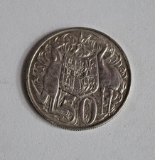 L68-MONETA  AUSTRALIA  1966-50 CENT ARGENTO 800 GR 13,28-COIN NUMISMATICA SILVER