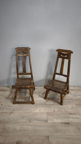 92370 coppia antiche sedie - coppia,