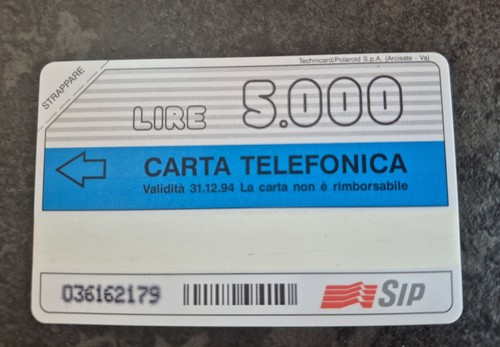 Scheda telefonica rara senza - scheda,