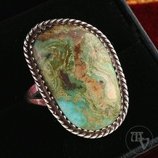 Bellissimo anello in argento 925 turchese misura 61 (19,4 mm) - vintage fatto a mano