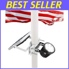 Patio Solar Flag Light - Adjustable Clamps,  Waterproof