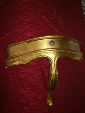  MENSOLA IN LEGNO CON CASSETTO FOGLIA ORO H 40x51x24 