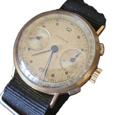 Cronografo COURSIER Cassa Oro 18 Kt. Movimento  Ruota Colonne Gold 750 Vintage