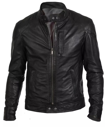 Giacca uomo nera motociclista - giacca,