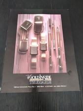 1987 TRUSSARDI GOLD INSIDE ACCESSORIES WATCH LIGHTERS PENS VINTAGE AD PUBBLICITA