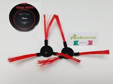 Spazzoline Laterali L R 2 Spazzolini Rossi a 3 Bracci per Robot Vileda VR302 VR