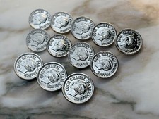 Lot Coco Chanel Paris France Buttons Silver Vintage