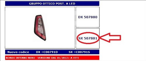 Fanale post led bordo - sx, a