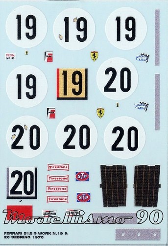 Decal ferrari 512s spider - decal, 1/43