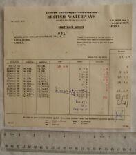 1962 remittance advice British Waterways, Leeds