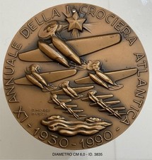 AERONAUTICA 60° ANNUALE DELLA CROCIERA ATLANTICA 1930.1990 MEDAGLIA MORBIDUCCI