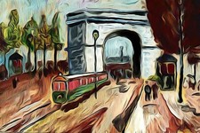 Quadro  Paris 1861 Con Bordo Dipinto 4 Cm 