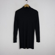 Maglia Zara Lunga Taglia S/M Nero Casual Comodo Cotone Woman Girocollo