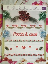 Schema punto croce Ricamo Bordure Fiocchi e cuori