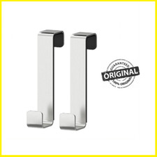 IKEA LILLANGEN GANCI APPENDIABITI SOPRA PORTA CUFFIE ACCIAIO INOX NUOVA CONFEZIONE DA 2