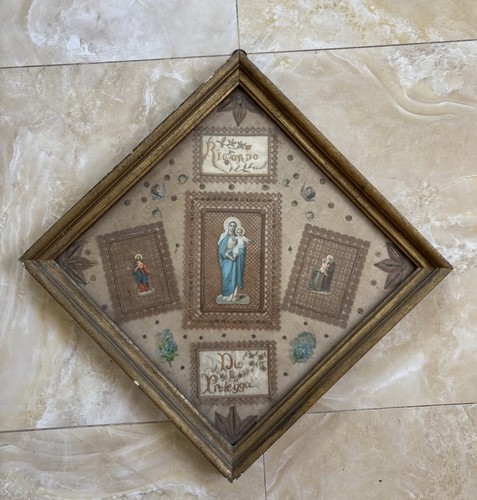 Quadro devozionale con santini - devozionale,