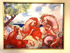 ALIGI SASSU OPERA SU CERAMICA CON FIRMA E AUTENTICA DELL’ ARTISTA  30 X 40 cm CV