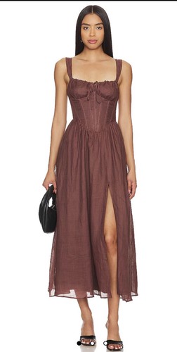 Abito midi bardot esra - esra, marrone