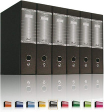 UBOX Set Raccoglitori Ad Anelli A4, Faldoni Ufficio Con Custodia (Dorso 8, 6Pz C