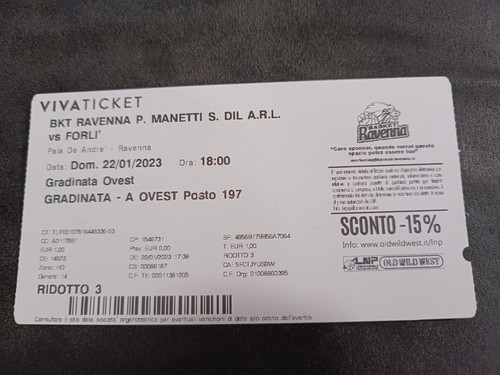 Biglietto ticket basket orasí - biglietto,