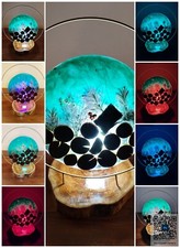 Legno Wood Lampada Artigianale Led New Multicolour + Telecomando, Complete Home.