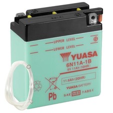 Batteria per Moto Guzzi T 125 1970 YUASA 6N11A-1B aperta, asciutta