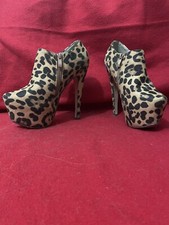 Donna scarpe animalier calzature shoes leopardo tronchetto fashion  moda
