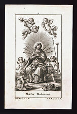 santino incisione 1700 MADONNA DELL 7 SPADE  pfeffel