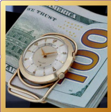 Orologio Golden Le Coultre Memovox + Sveglia + Fermasoldi - Vintage - Orologio Funzionante