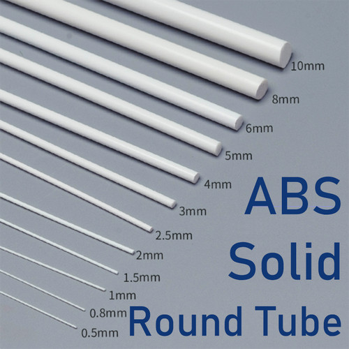 Tubo tondo abs solido - solido, mm
