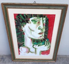 MIGNECO GIUSEPPE rara tiratura limitata! litografia 16di16 '60/70 cornice vetro