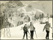 Foto vintage Courmayeur Sciatori anni 60 Ft 36328 - Stampa 24x18 cm
