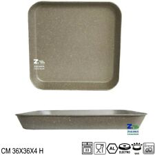 TEGLIA QUADRA GRANDE CM36X36X4 H EFFETTO PIETRA ANTIADERENTE PER PIZZA DOLCI