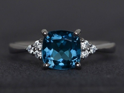 Anello topazio blu londra - anello,