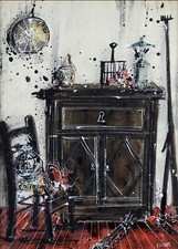 Gennaro Picinni (Bari 1933)- Tecnica Mista Su Carta Riportata Su Faesite