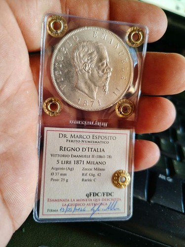 Lire 1871 milano - lire, qfdc-fdc