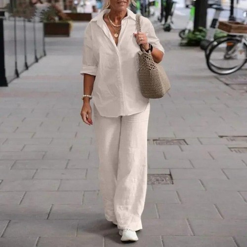 Tuta donna cotone lino manica