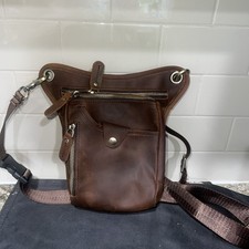 Borsa uomo vera pelle moto