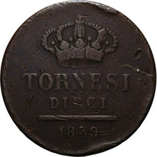 10 Tornesi 1839 N - Regno