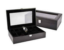 Custodia 12 Orologi Uomo Donna  cassetta Porta Orologi Similpelle con Coperchio